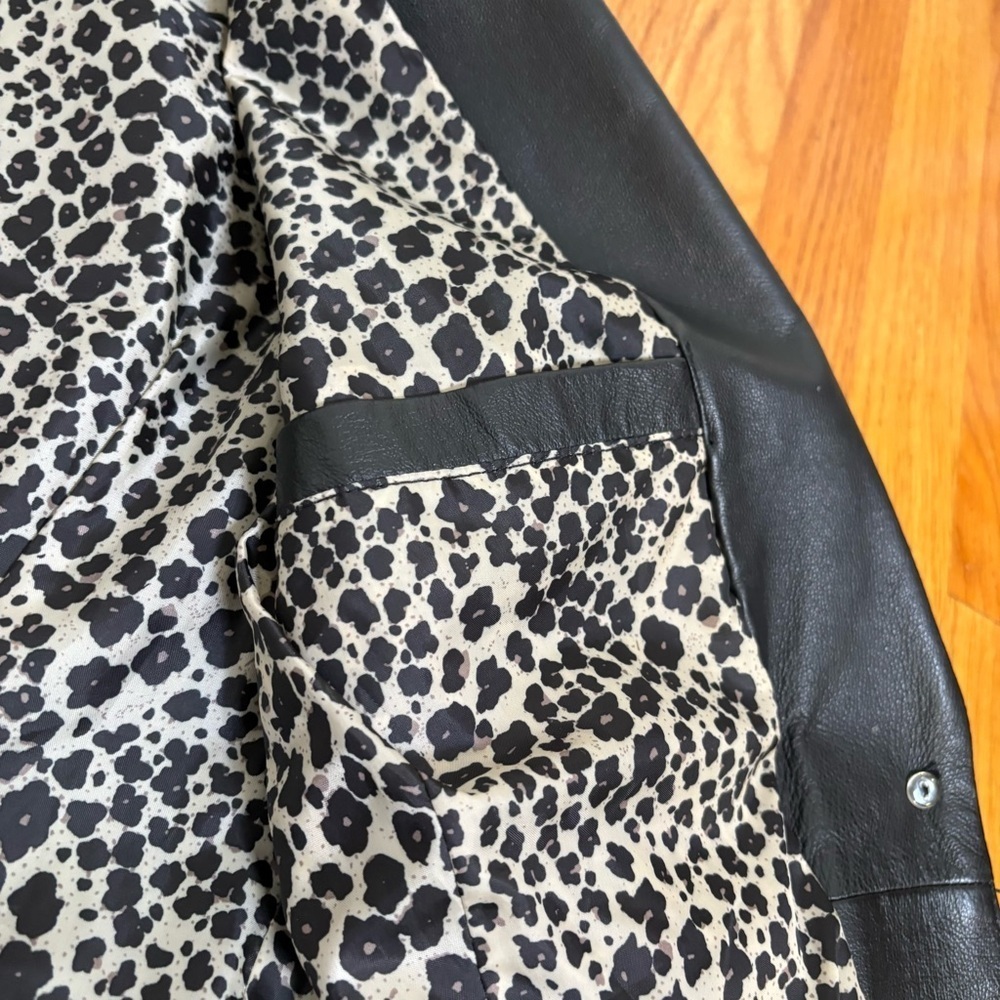 Vintage 90s Y2K Leather Jacket goth Whimsigoth minimalist grunge emo punk S - Picture 15 of 16